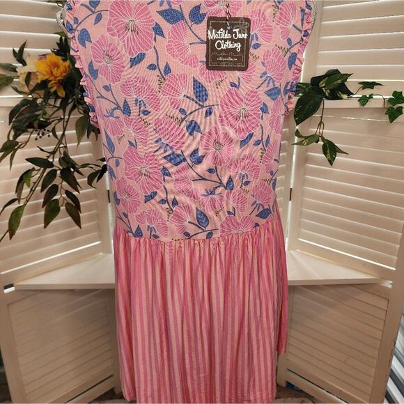 MATILDA JANE NEW FLORAL PINK TOP SIZE MED - Picture 5 of 7